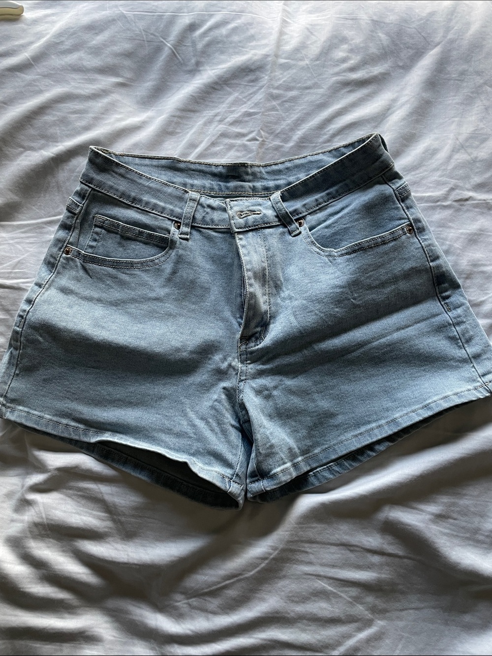Lulu's Light Blue Denim High-Rise Jean Shorts